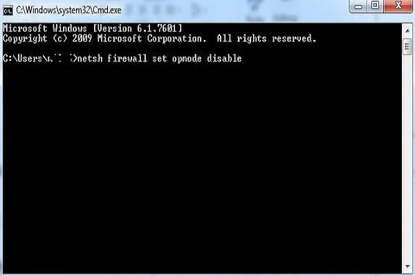 غیرفعال کردن فایروال ویندوز با استفاده از خط فرمان (CMD)