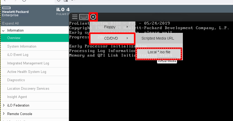 نصب esxi8 از طریق ilo تاد سرور