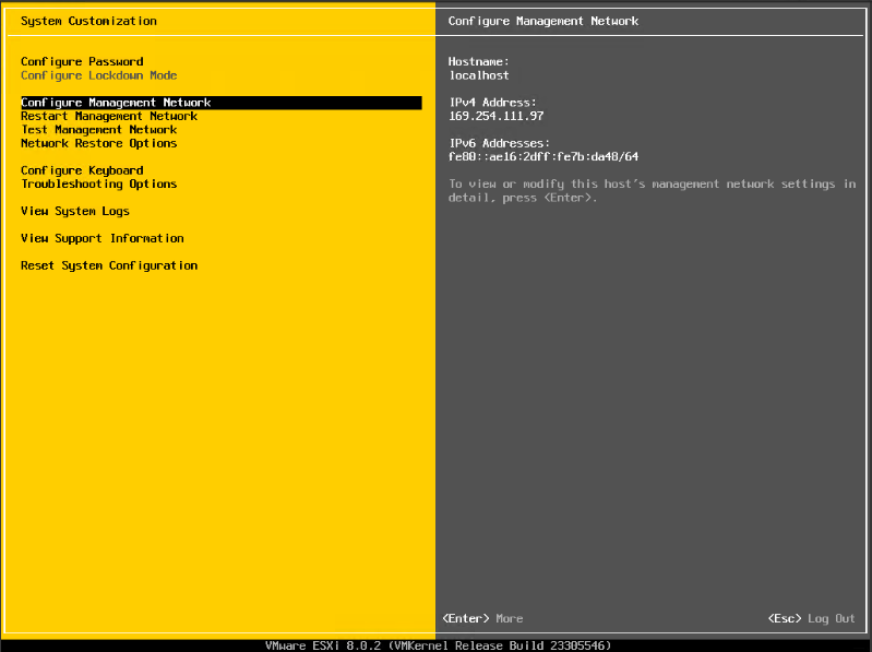 تنظیم شبکه esxi تاد سرور